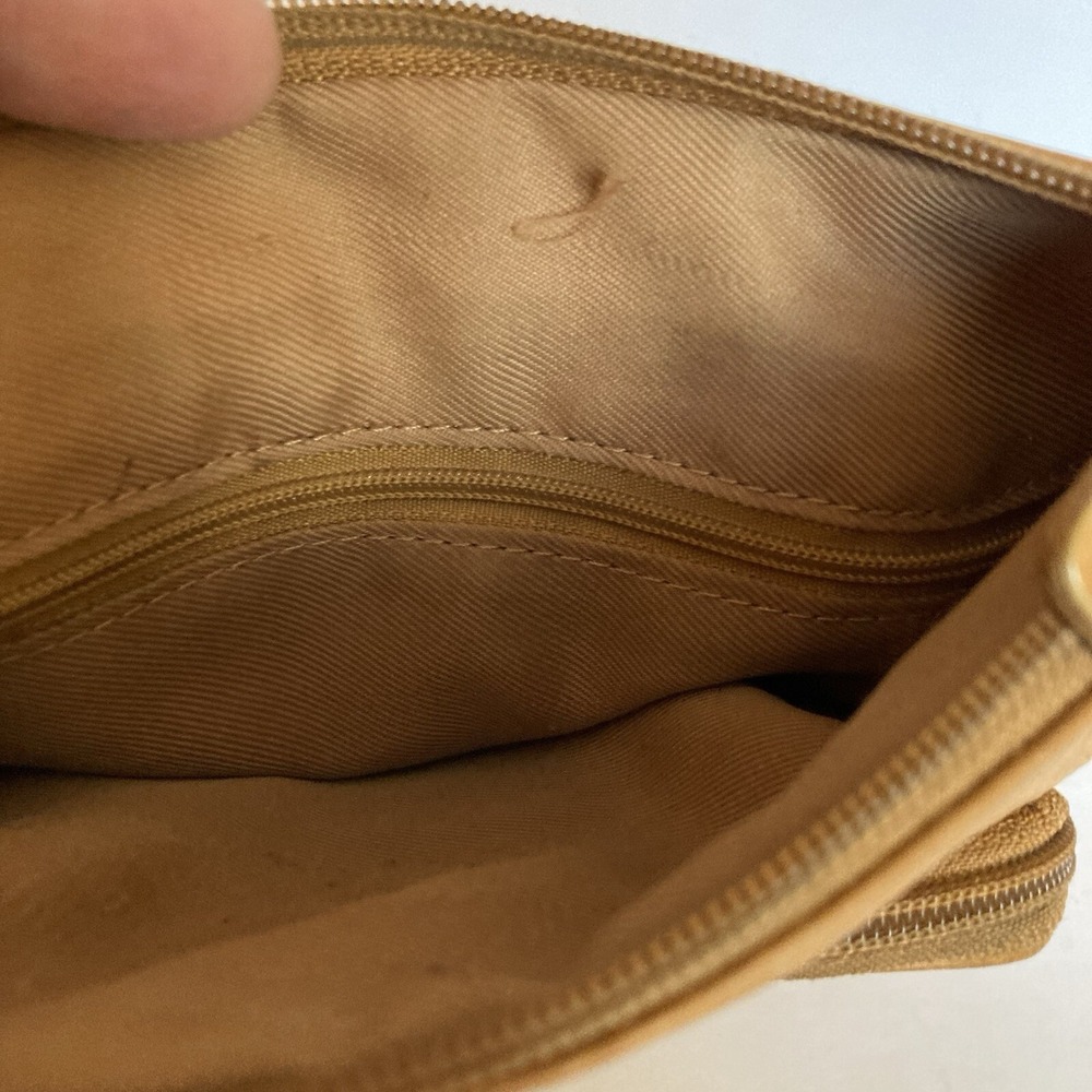 Fossil Whiskey Saddle Brown Leather Crossbody Shoulder Bag Zip Pockets Organizer - Picture 5 of 12